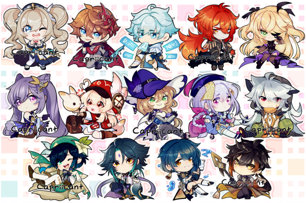 Набор наклеек аниме