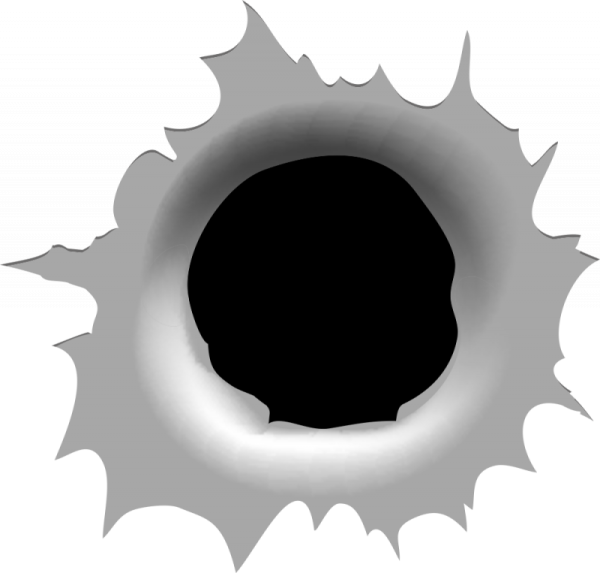 Отверстие от пули без фона