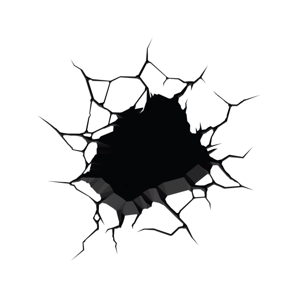 Дыра в стене без фона