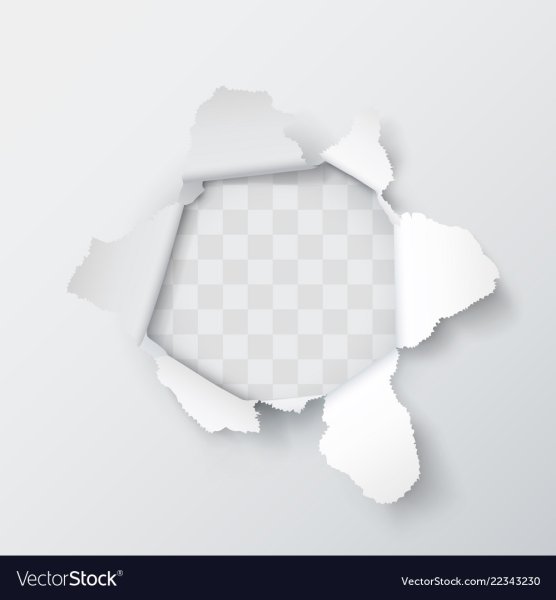 Дыра в бумаге прозрачная