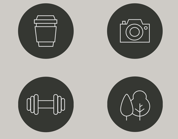 Черные значки для актуального