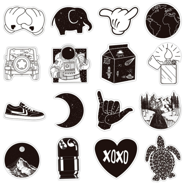 Стикеры черно белые