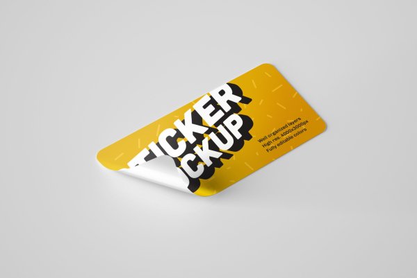 Мокап наклейки прямоугольные