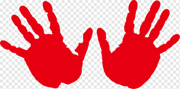 Отпечаток ладошки красные