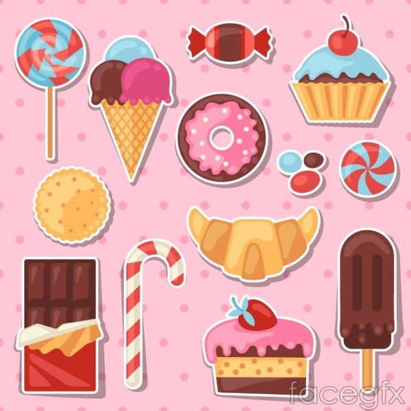 Наклейки в виде сладостей