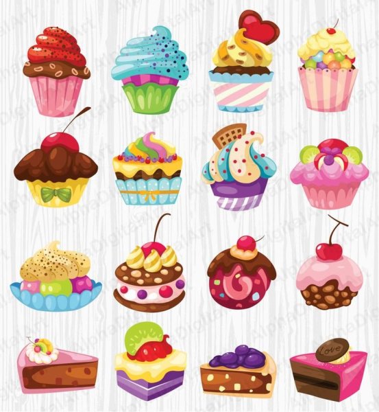 Наклейки пироженки