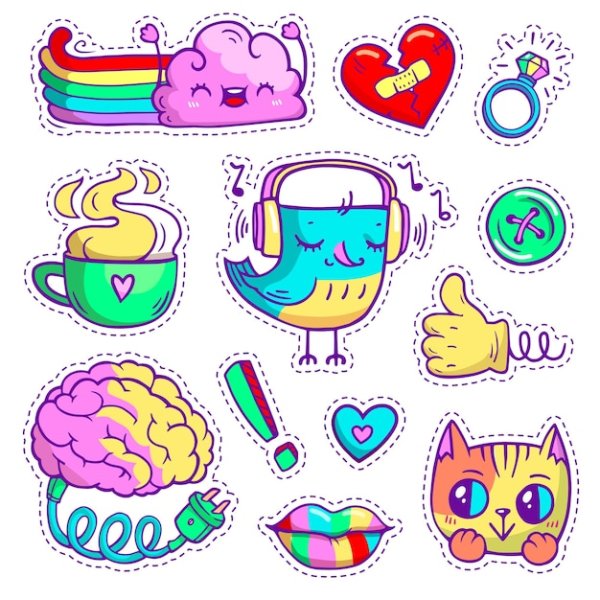 Наклейки для скетчбука