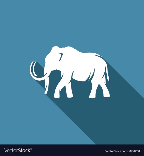 Силуэт мамонта векторный