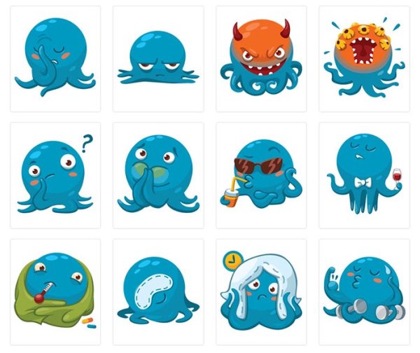 Стикеры Осьминожка