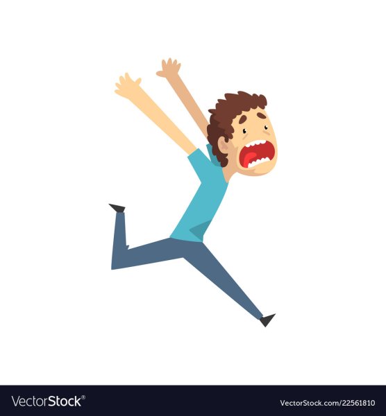 Человечек бежит паника