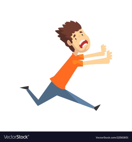 Испуганный Убегающий человек