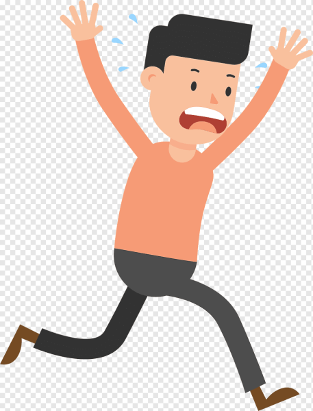 Испуганный человек бежит