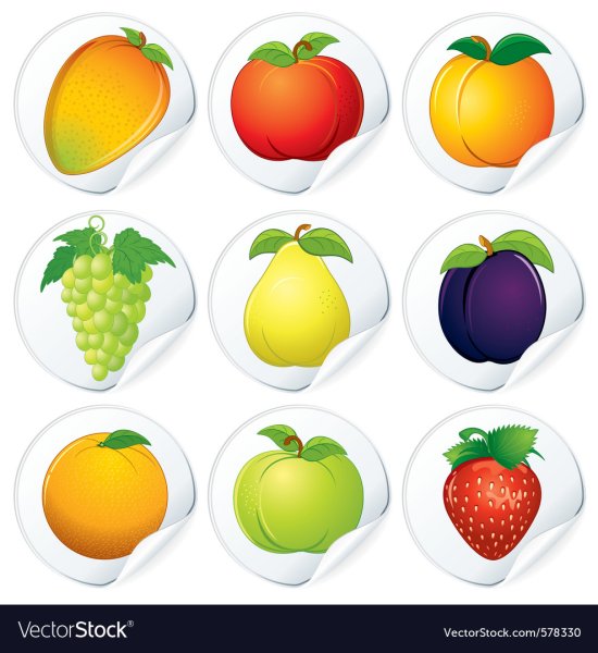 Наклейки авокадо и арбуза