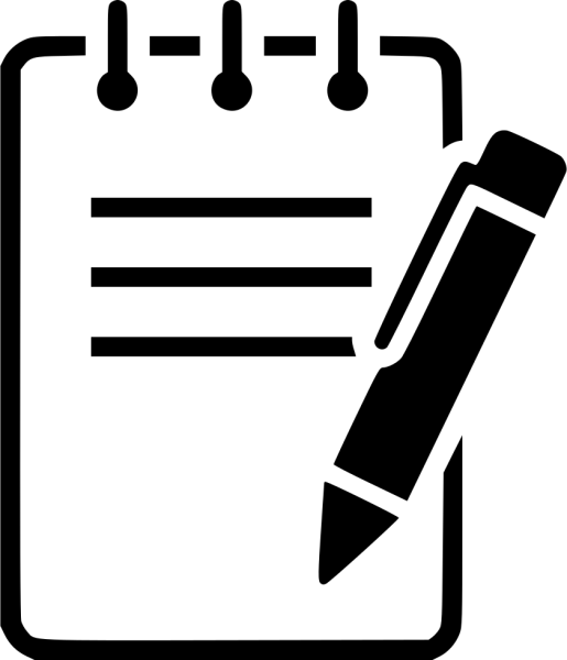 Блокнот с ручкой значок