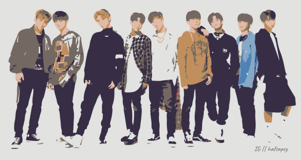 Stray Kids на белом фоне