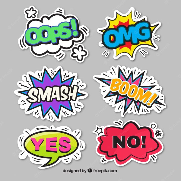 Стикеры в стиле комиксов