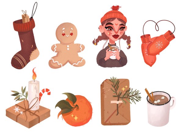 Зимние Стикеры