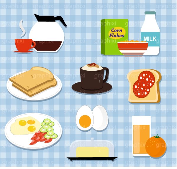 Стикеры завтрак обед ужин