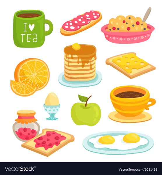 Векторная еда в тарелке