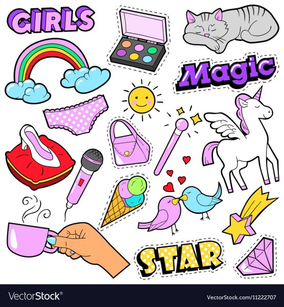 Наклейки английские для девочек поп