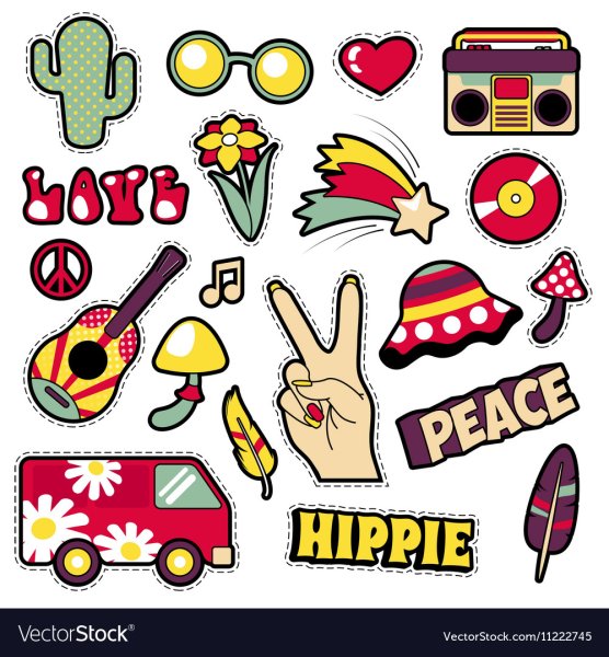 Наклейки в стиле хиппи