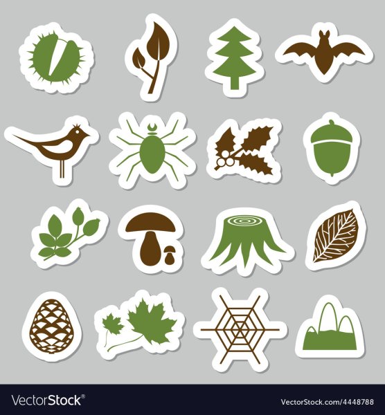 Стикеры вектор лес