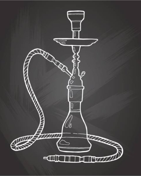 Кальян нарисованный мелом