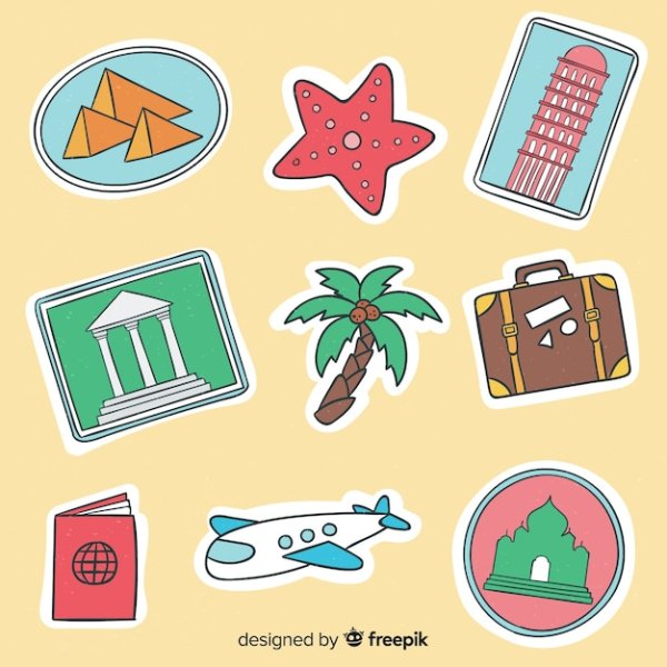 Наклейки на тему путешествие