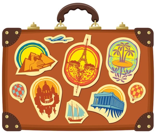 Чемодан и Глобус рисунок