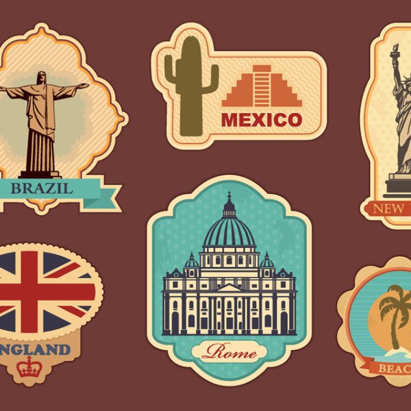 Наклейки связанные с путешествиями