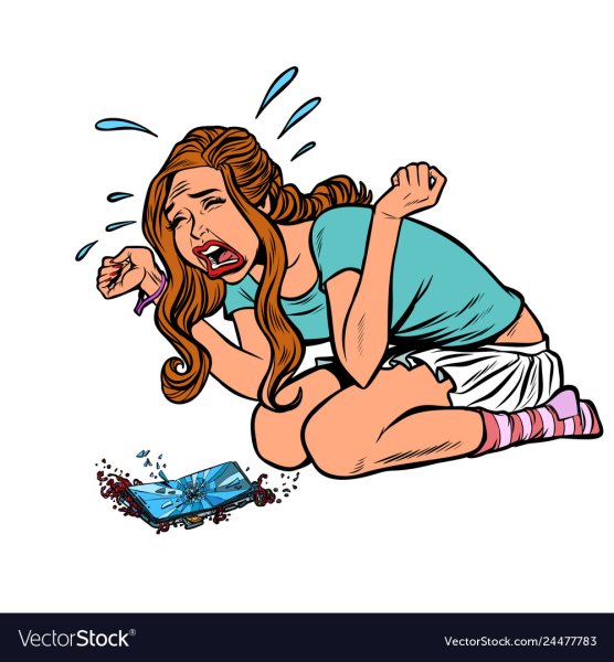 Девушка ломает телефон