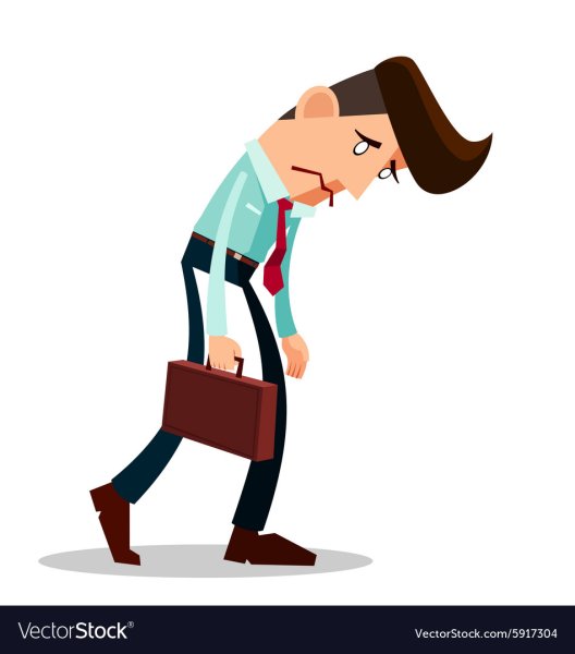 Уставший человек идет