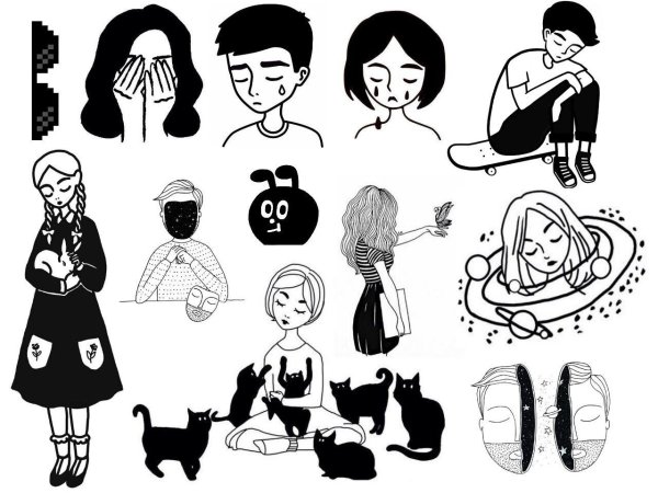 Надписи для ЛД черно белые