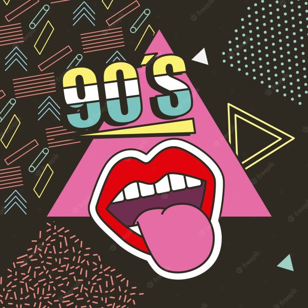 Фон с элементами из 90-х