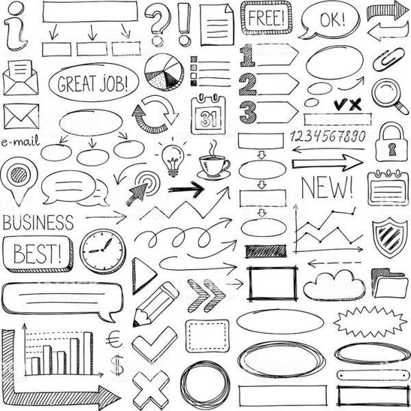 Стикеры для ежедневника черно белые