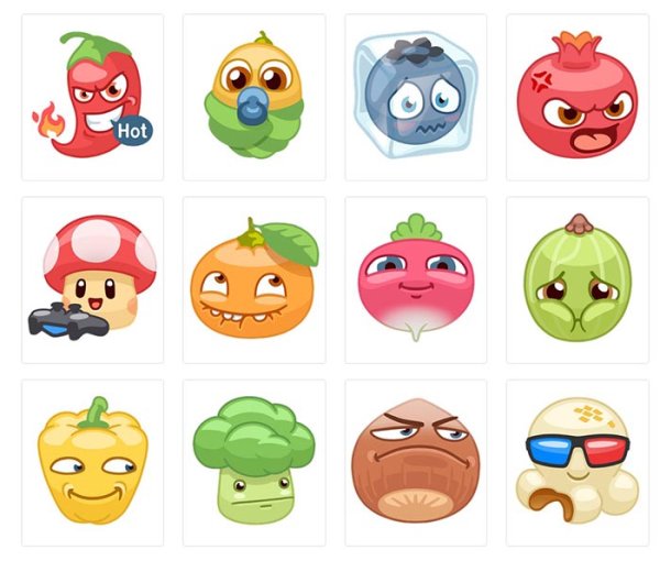 Фруктовощи Стикеры телеграмм