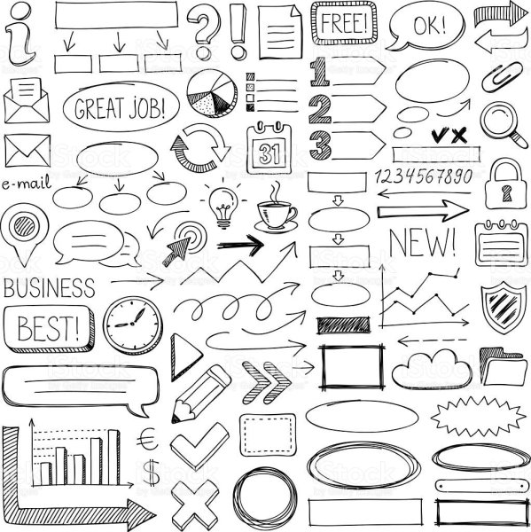 Наклейки для ежедневника черно белые