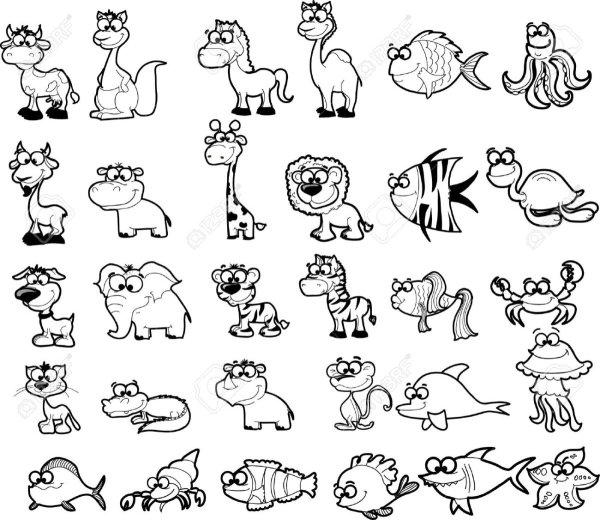 Наклейки много чёрно белые