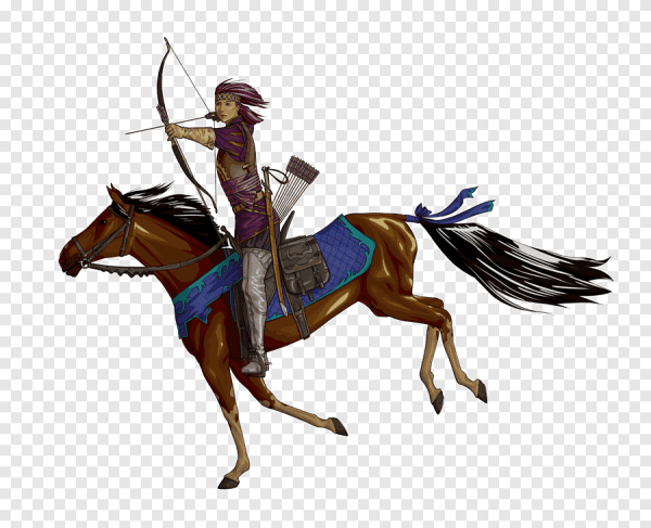 Монгольский воин на белом фоне