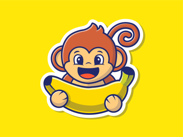 Хвост у мультяшной обезьяны