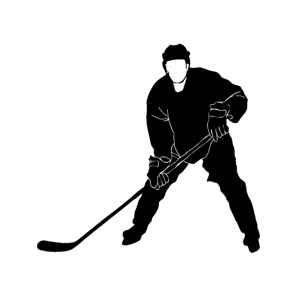 Силуэт хоккеиста с клюшкой