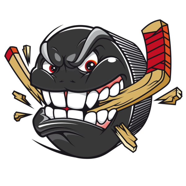 Силуэт хоккеиста для наклейки