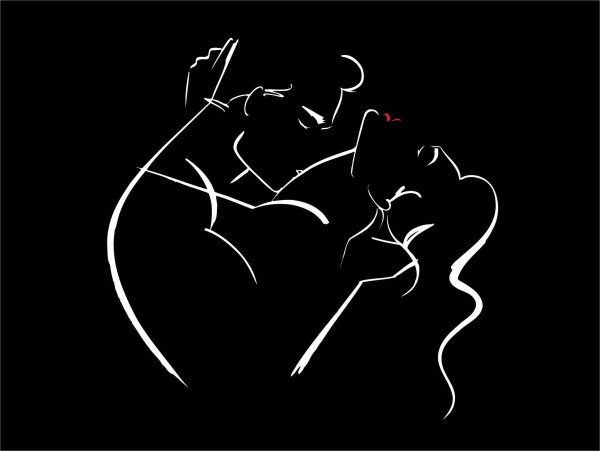 Мужской и женский силуэт в линиях