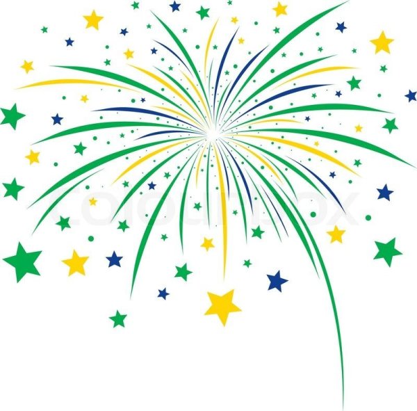 Салют на белом фоне