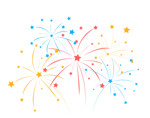 Фейерверк звезды на прозрачном фоне