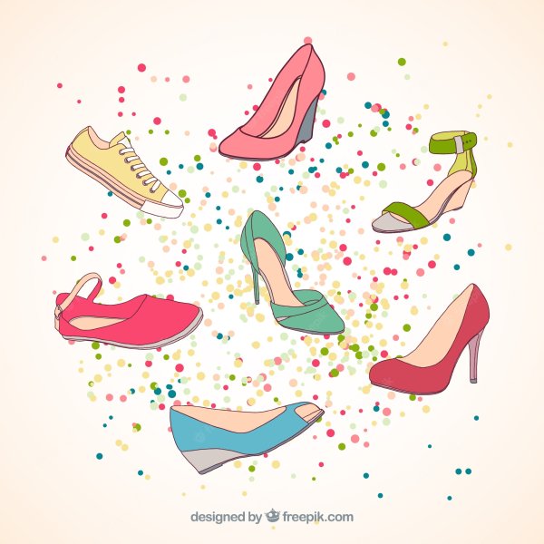 Летняя обувь женская вектор