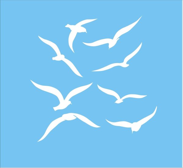 Трафарет Чайки на стену