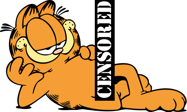 Гарфилд на белом фоне