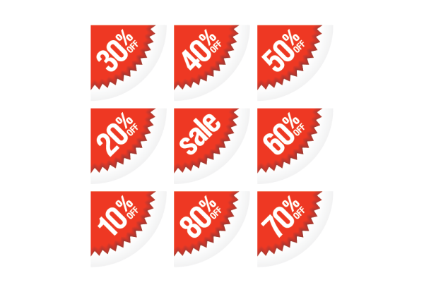 Наклейки скидка 50