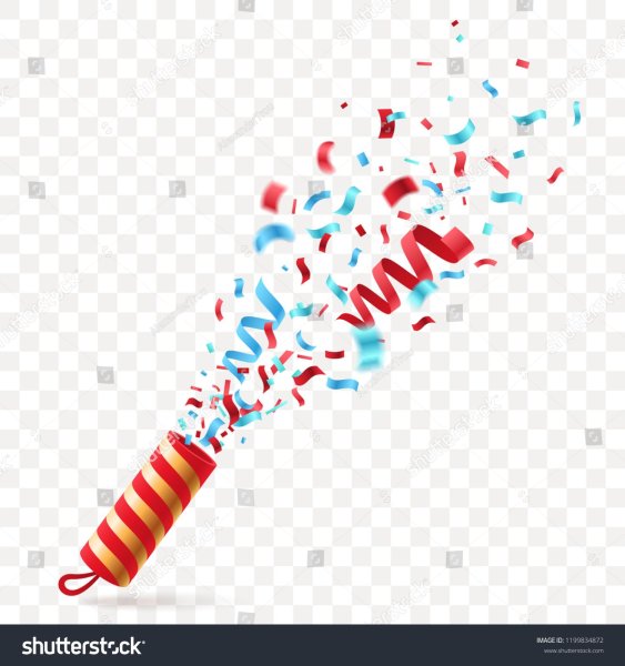 День рождения на прозрачном фоне хлопушка